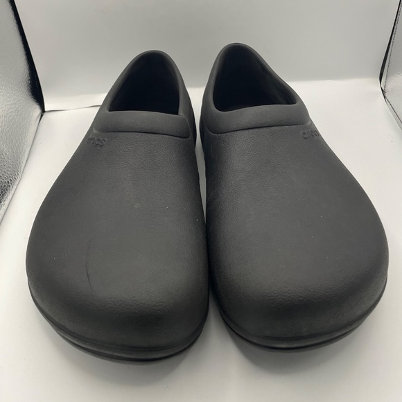 CROCS men’s On The Clock work black slip on shoes Size 12 main image 4